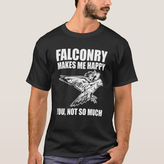 Falconer is Happy with Falconry T Shirt (Framsida)
