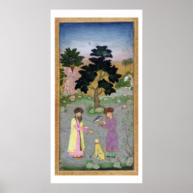 Falconer med kamrat och hush, från poster (Framsidan)