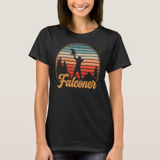 Falconer Retro Sunset Falconry T Shirt