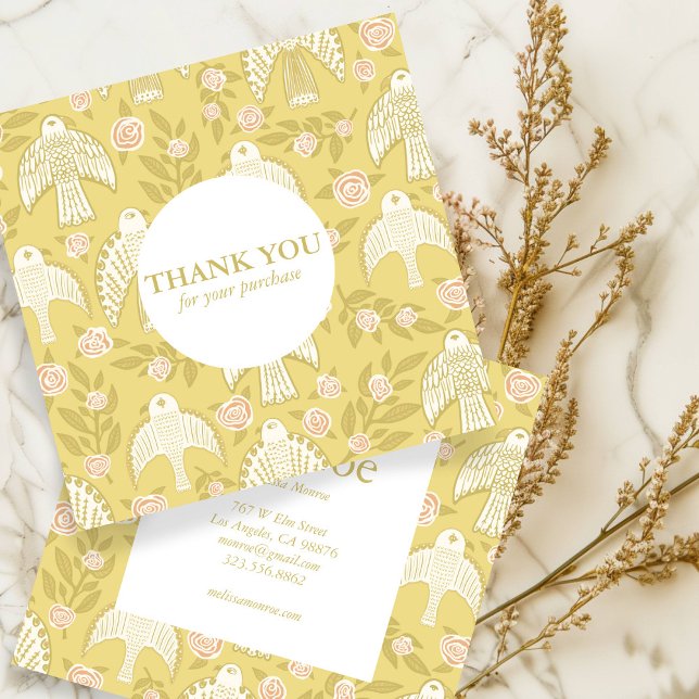 Falconer & Ro Chic Elegant Order Tack Fyrkantigt Visitkort (Falcons & Roses Chic Elegant Order Thank You Square Business Card
)