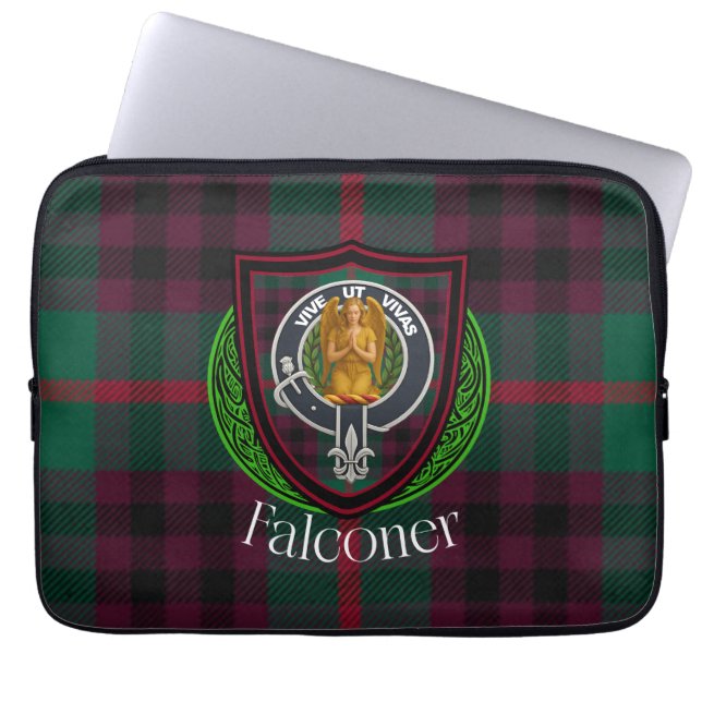 Falconer Scottish Clan Tartan & Crest Laptop Fodral (Framsidan)