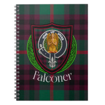 Falconer skotska klan tartan och vapensköld