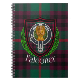 Falconer skotska klan tartan och vapensköld anteckningsbok