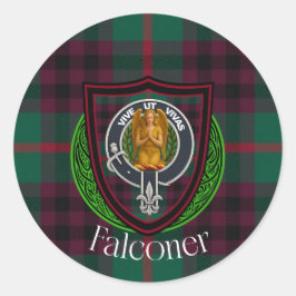 Falconer skotska klan tartan & vapen runt klistermärke