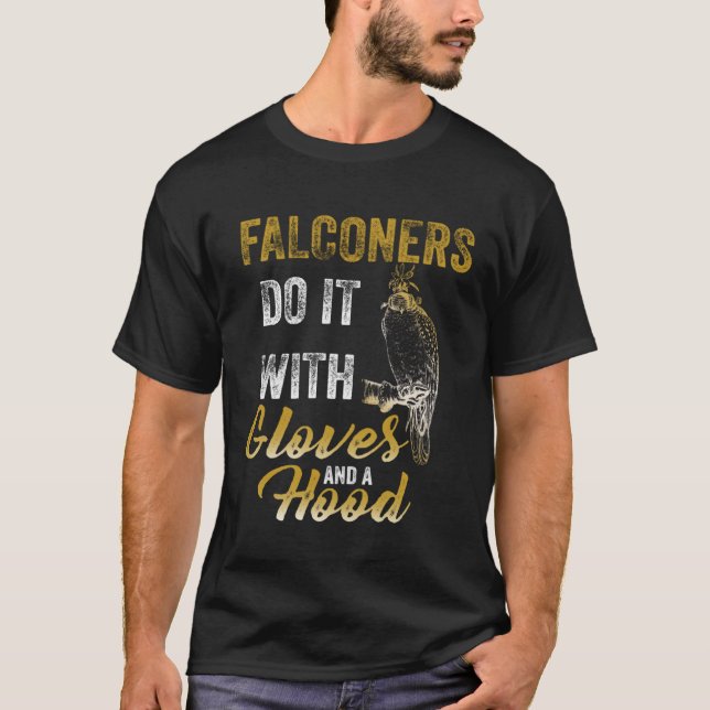 Falconers Gloves Falconry  Hawker Falcon Hawking T Shirt (Framsida)