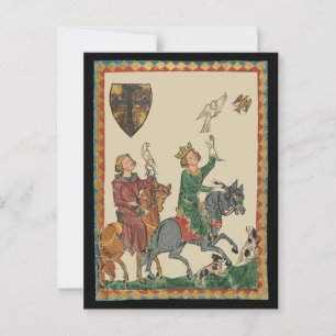 Falconry, 14:e århundradets Codex Manesse Vykort