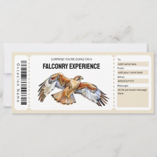 Falconry Experience Biljett Gift-certifikat Inbjudningar