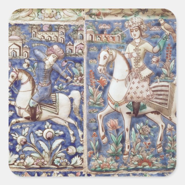 Falconry Fyrkantigt Klistermärke (Framsida)