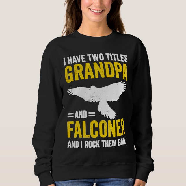Falconry Grandpa and Falconer T Shirt (Framsida)