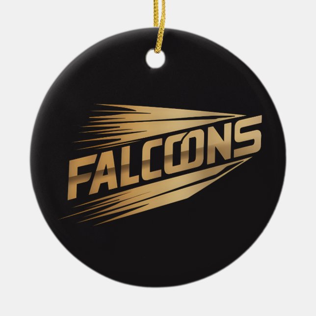 Falcons Golden Speed Typografi Design Julgransprydnad Keramik (Framsidan)