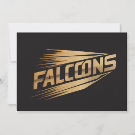 Falcons Golden Speed Typography Design Julkort