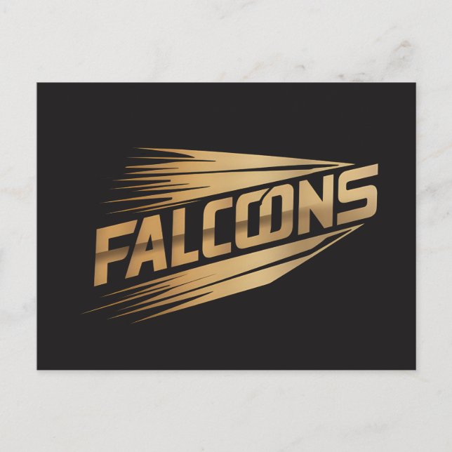 Falcons Golden Speed Typography Design Vykort (Framsida)