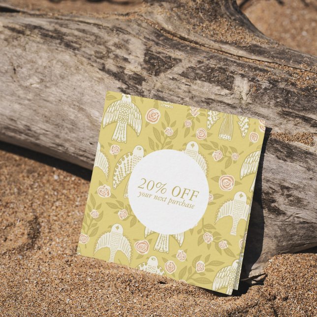 Falcons & Ro Chic Elegant Illustrated Girly Rabattkort (Skapare uppladdad)