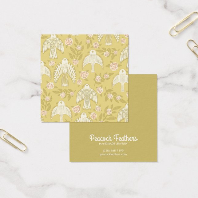 Falcons & Ro Earring Necklace Jewelry Visning Fyrkantigt Visitkort (Kontor)