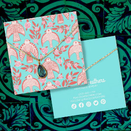 Falcons & Ro Earring Necklace Jewelry Visning Fyrkantigt Visitkort