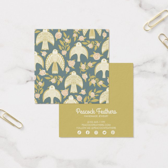 Falcons & Ro Earring Necklace Jewelry Visning Fyrkantigt Visitkort (Kontor)