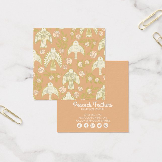 Falcons & Ro Earring Necklace Jewelry Visning Fyrkantigt Visitkort (Kontor)