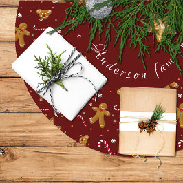 Falda árbol de Navidad en granate y con galletas Julgransmatta Borstad Polyester