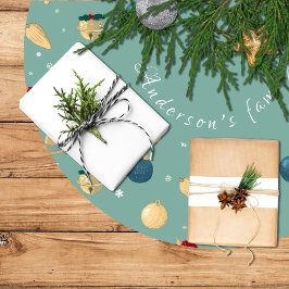 Falda árbol navidad, adornos navideños, estrella julgransmatta borstad polyester