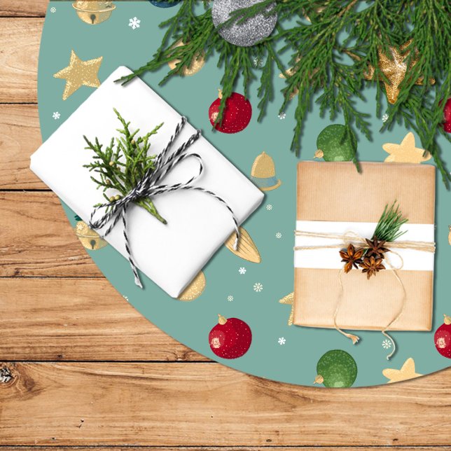 Falda árbol navidad, adornos navideños, estrella julgransmatta borstad polyester (Skapare uppladdad)