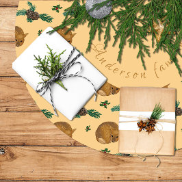 Falda árbol navidad con cervatillo y ramas. julgransmatta borstad polyester