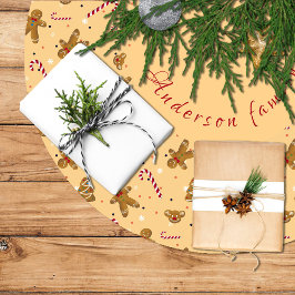 Falda de árbol de Navidad con galletas navideñas Julgransmatta Borstad Polyester