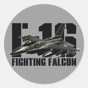 Falk för stridighet F-16 Runt Klistermärke