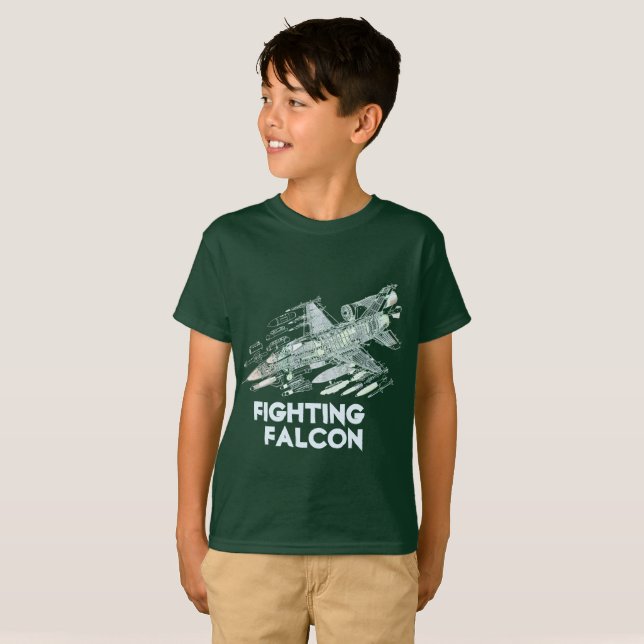 Falk för stridighet F-16 Tee Shirt (Hel framsida)