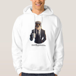 Falkaffärsman laddar fokuskaffe hoodie