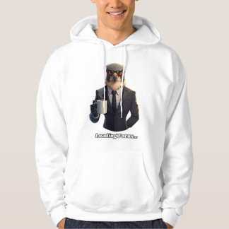 Falkaffärsman laddar fokuskaffe hoodie