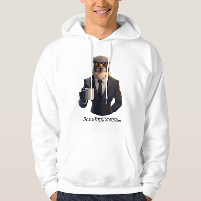 Falkaffärsman laddar fokuskaffe hoodie (Framsida)