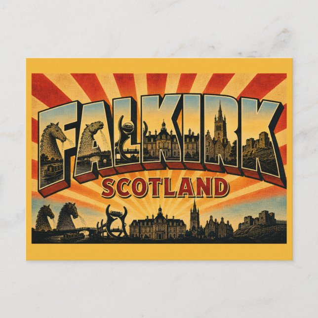 Falkirk Skottland The Kelpies Vykort (Framsida)