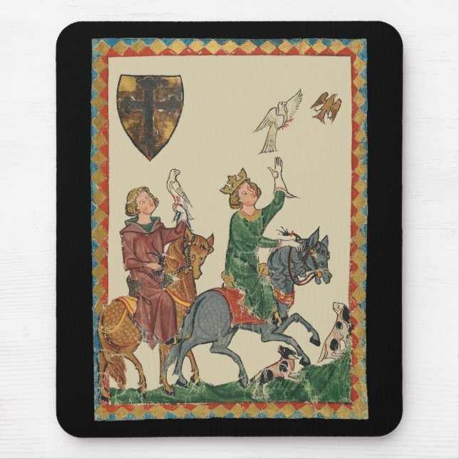 Falkjakt, 1300-tals Codex Manesse Musmatta (Framsidan)