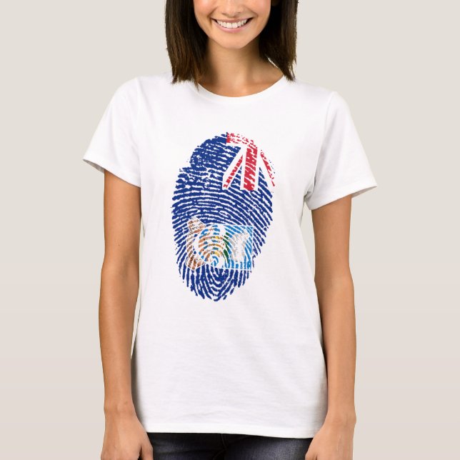 Falkland Flagga Fingerprint T Shirt (Framsida)