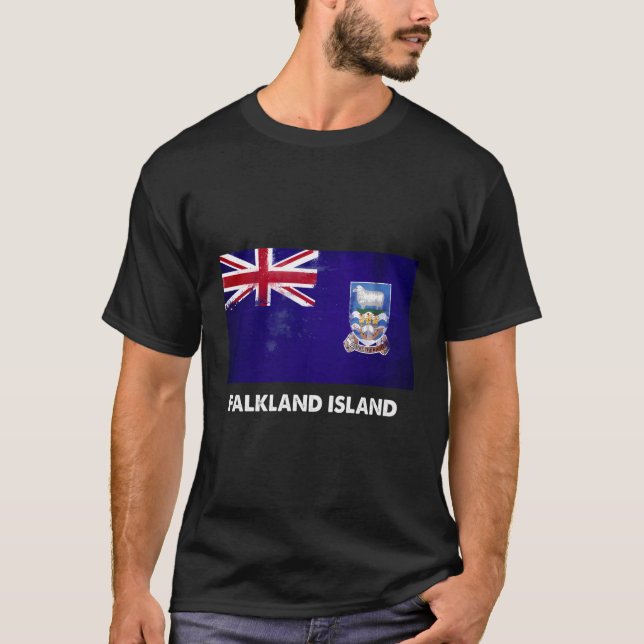 Falkland Islander Falkland Island Flagga T Shirt (Framsida)