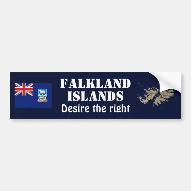 Falkland Islands flagga + Kartabildekal Bildekal (Framsidan)