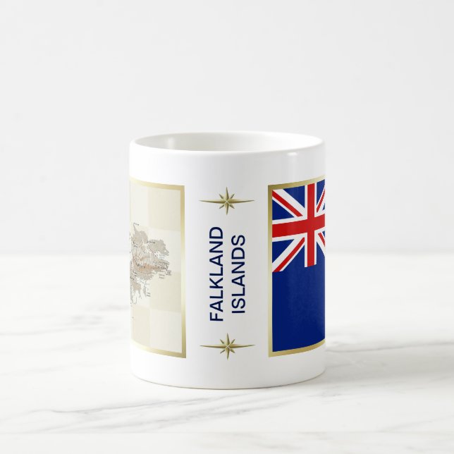 Falkland Islands flagga + Kartamugg Kaffemugg (Center)