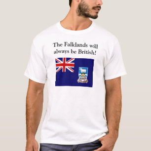 Falklandsna som alltid ska, är brittiska tee shirt