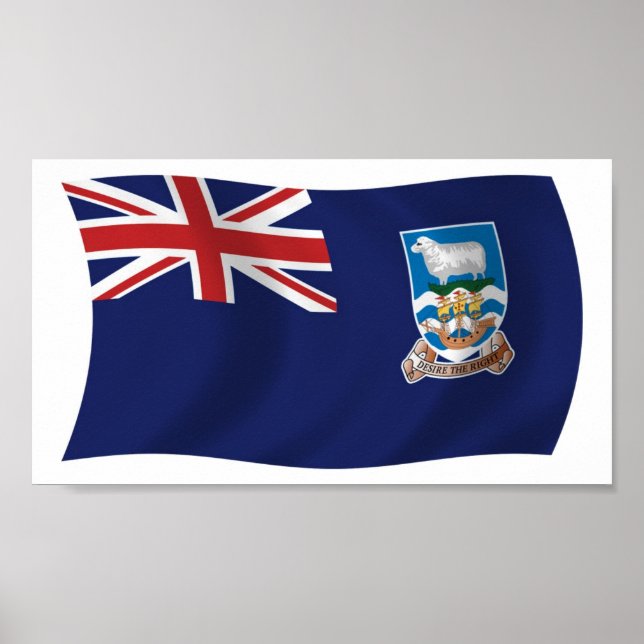 Falklandsöarna Flagga Affisch Print (Framsidan)