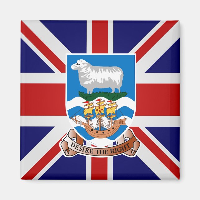 Falklandsöarna Flagga av hög kvalitet Magnet (Framsidan)