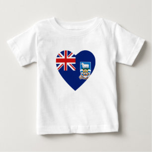Falklandsöarna Flagga Heart T-Shirt