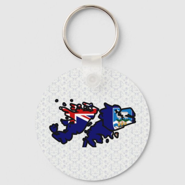 Falklandsöarna Flagga Karta fullt storlek Nyckelring (Framsida)