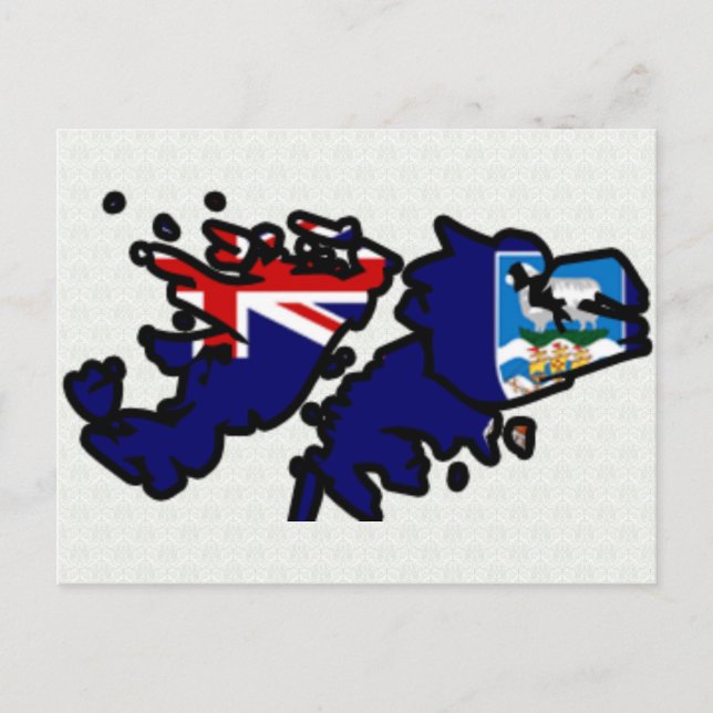 Falklandsöarna Flagga Karta fullt storlek Vykort (Framsida)