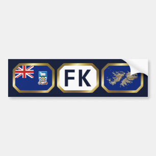 Falklandsöarna Flagga Karta-kod Bumper Sticker Bildekal