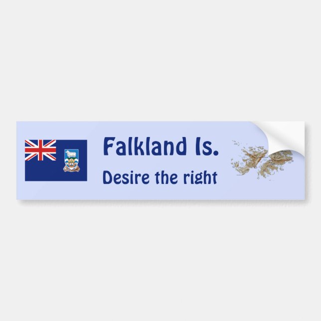 Falklandsöarna Flagga och Karta Bumper Sticker Bildekal (Framsidan)