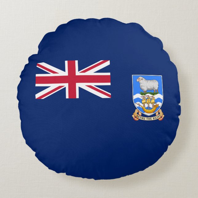 Falklandsöarna Flagga Rund Kudde (Framsidan)