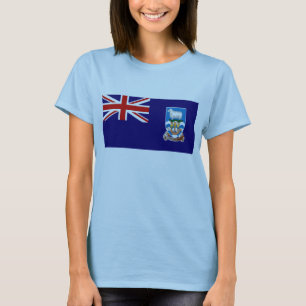 Falklandsöarna Flagga x Karta T-Shirt