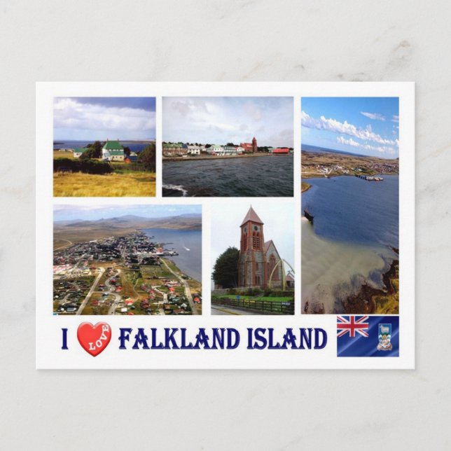 Falklandsöarna - I Kärlek - Vykort (Framsida)