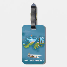 Falklandsöarna illustrerad karta bagagebricka