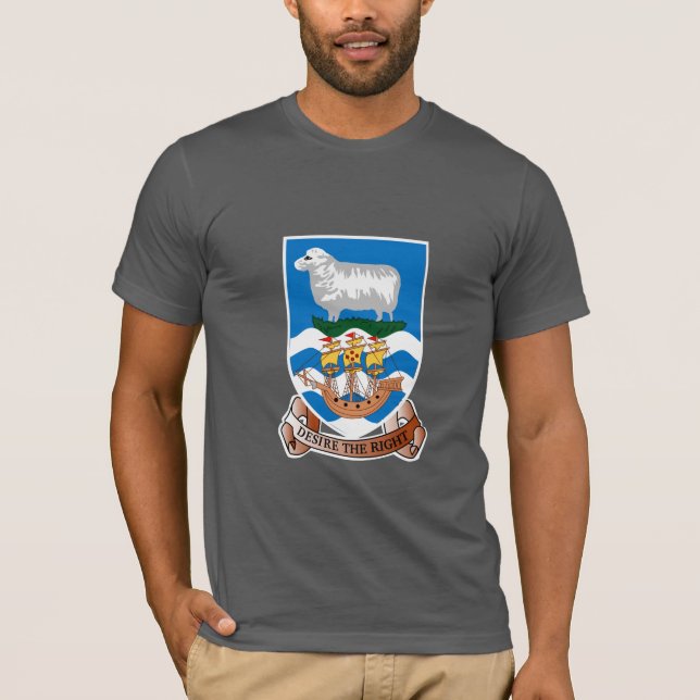 Falklandsöarna jackar om arm t-shirt (Framsida)
